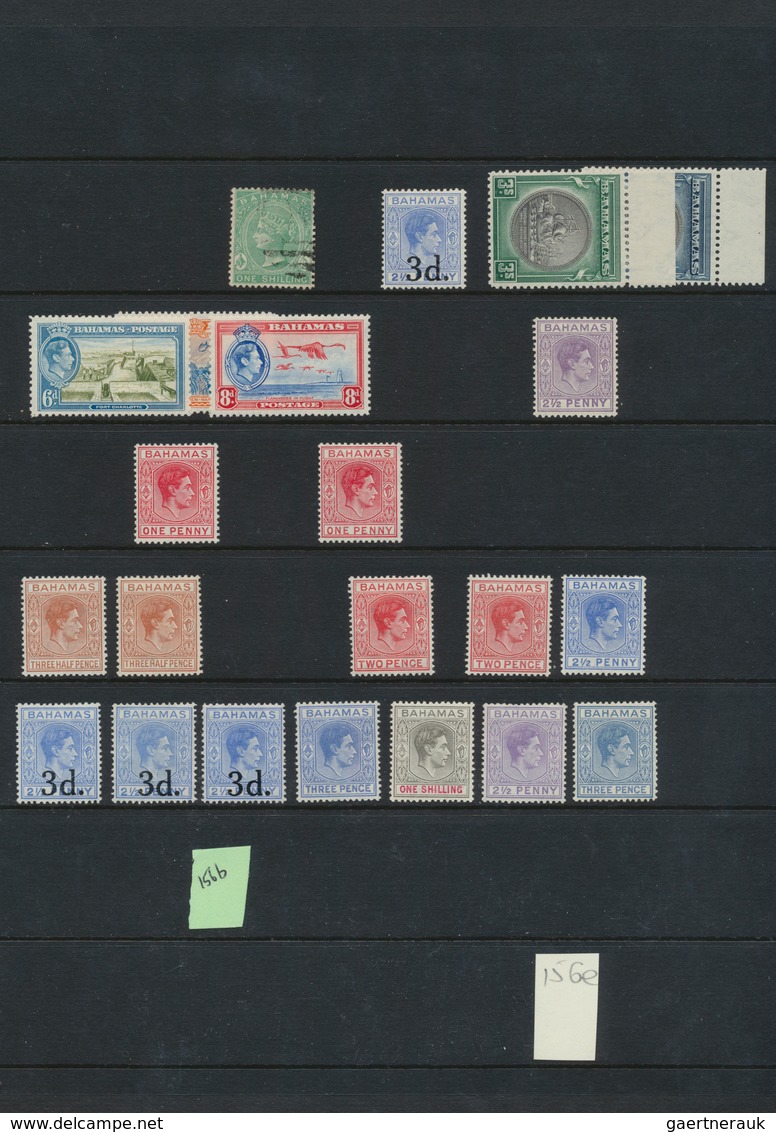 22240 Bahamas: 1883/1970 (ca.): Great holding of many 100s of mint and used stamps on stockcards and album