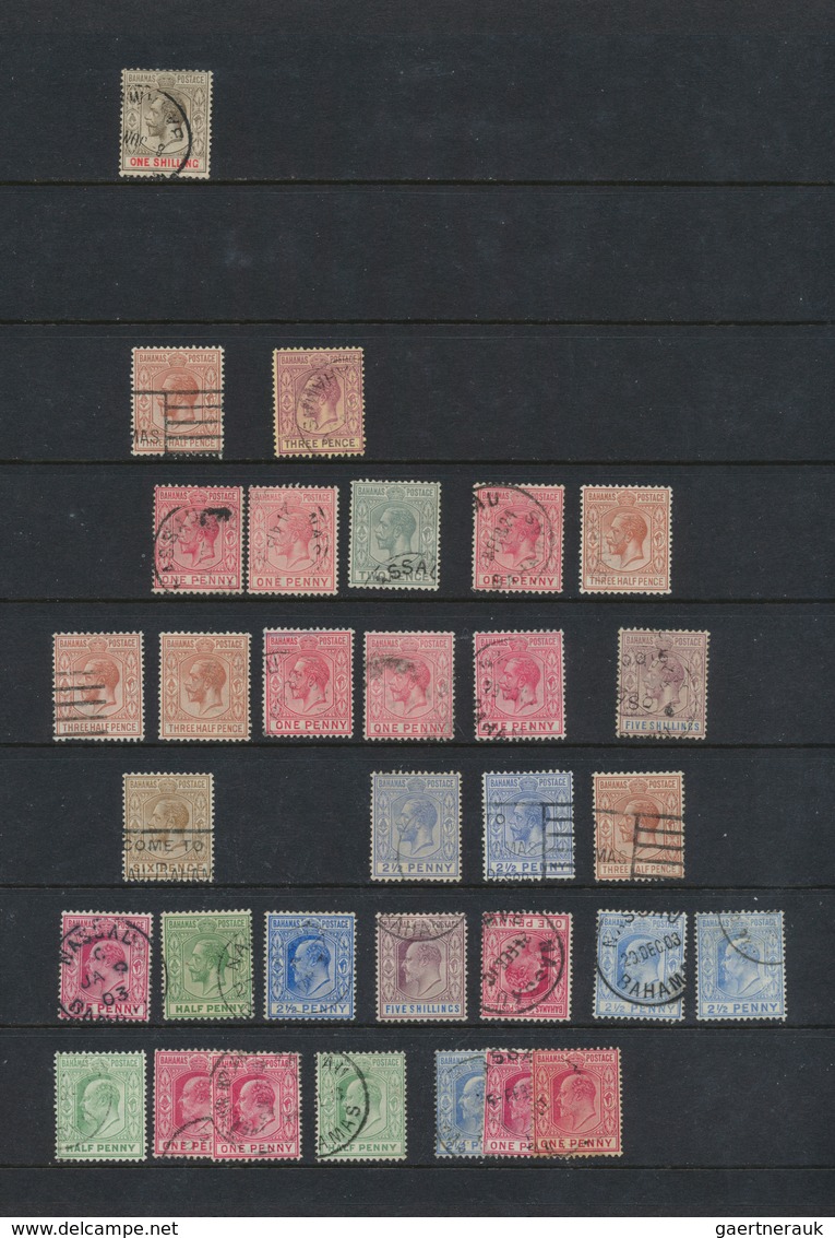 22240 Bahamas: 1883/1970 (ca.): Great holding of many 100s of mint and used stamps on stockcards and album