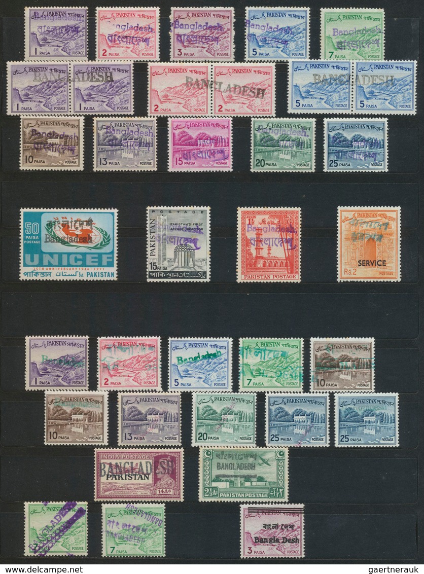 22246 Bangladesch: 1971/1972. One Stock Book Filled With OVERPRINTS (Pakistan Tentativeness) Inclusive Som - Bangladesh