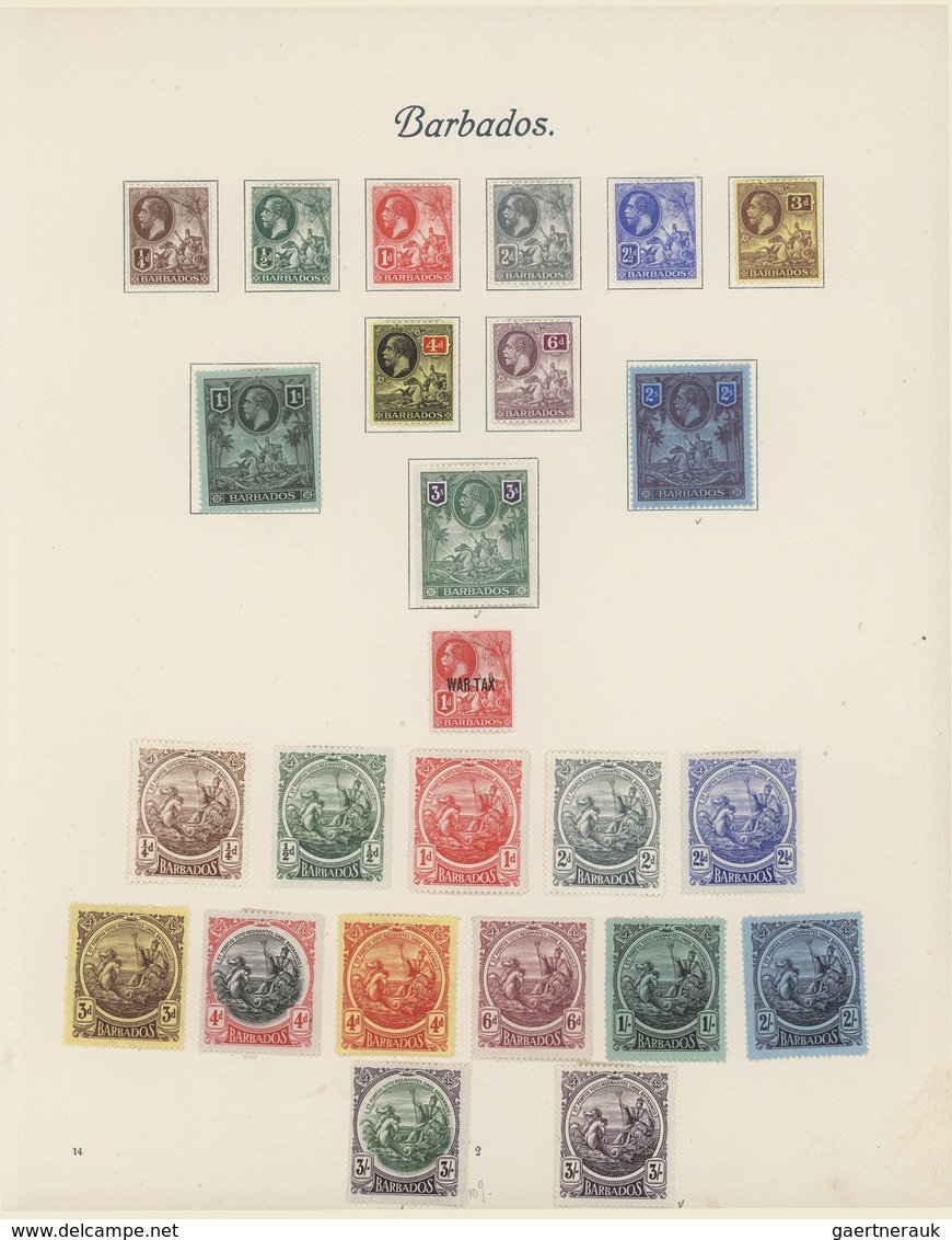 22250 Barbados: 1852-1925, Collection Mint And Used On 5 Album Leaves Including SG 5, 5a, 7, 11, 12, 17-19 - Barbades (1966-...)