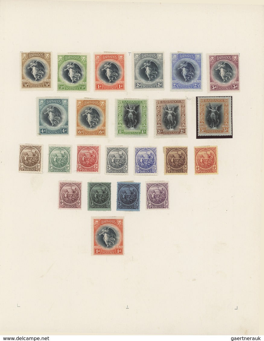 22250 Barbados: 1852-1925, Collection Mint And Used On 5 Album Leaves Including SG 5, 5a, 7, 11, 12, 17-19 - Barbades (1966-...)