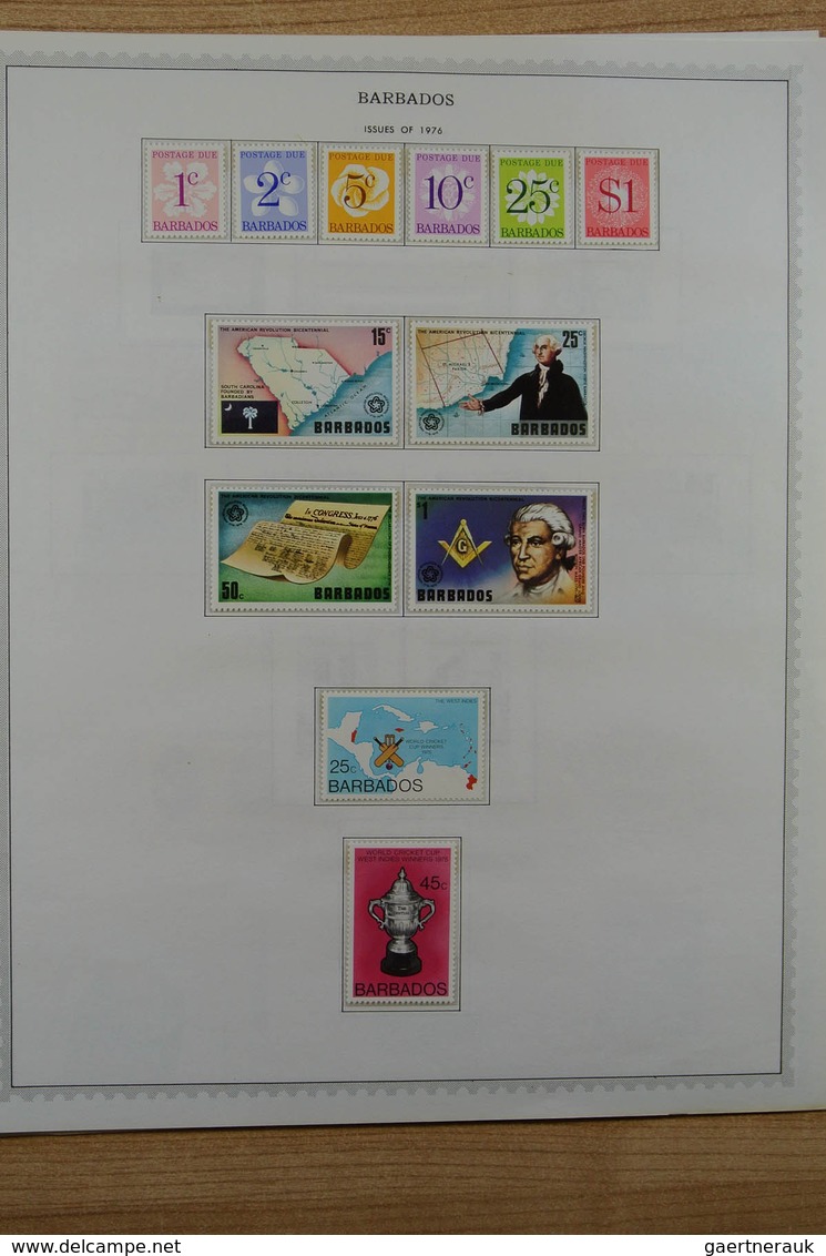 22251 Barbados: 1875-1983. Well filled, MNH, mint hinged and used collection Barbados 1875-1983 on albumpa