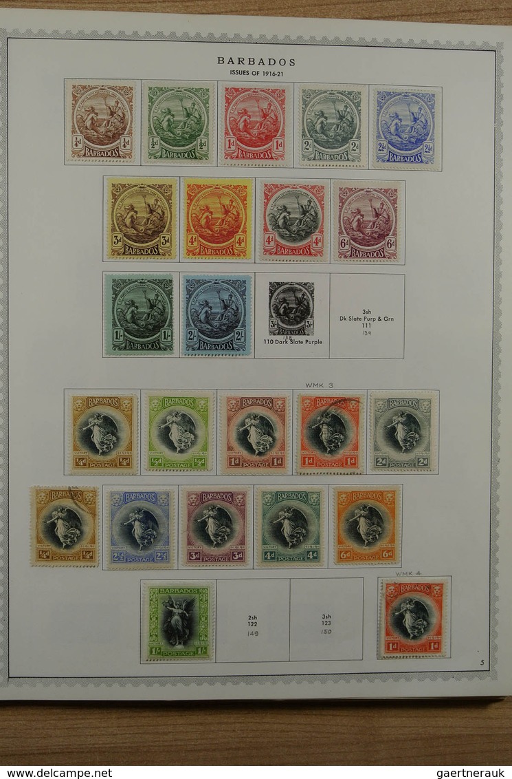 22251 Barbados: 1875-1983. Well filled, MNH, mint hinged and used collection Barbados 1875-1983 on albumpa