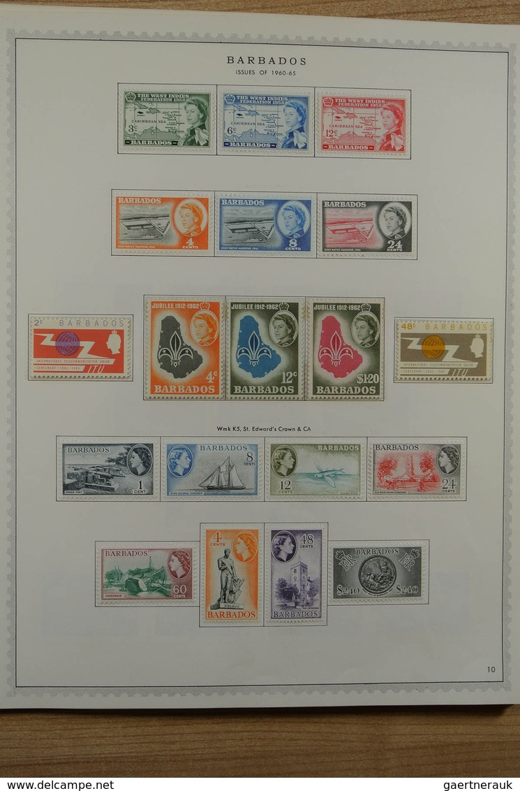 22251 Barbados: 1875-1983. Well filled, MNH, mint hinged and used collection Barbados 1875-1983 on albumpa