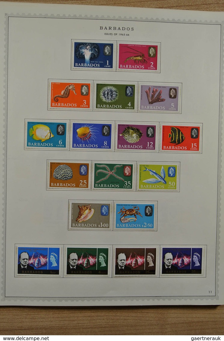 22251 Barbados: 1875-1983. Well filled, MNH, mint hinged and used collection Barbados 1875-1983 on albumpa