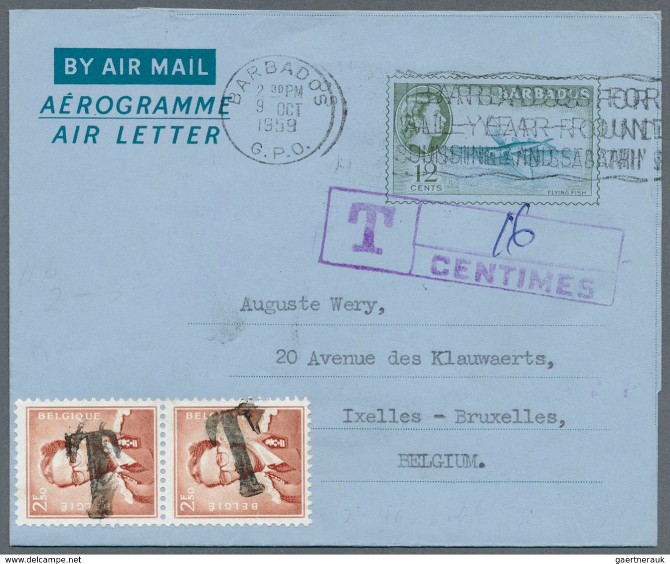 22252 Barbados: 1949/1977 (ca.), AEROGRAMMES: Accumulation With About 130 Unused And Used/CTO Airletters A - Barbades (1966-...)