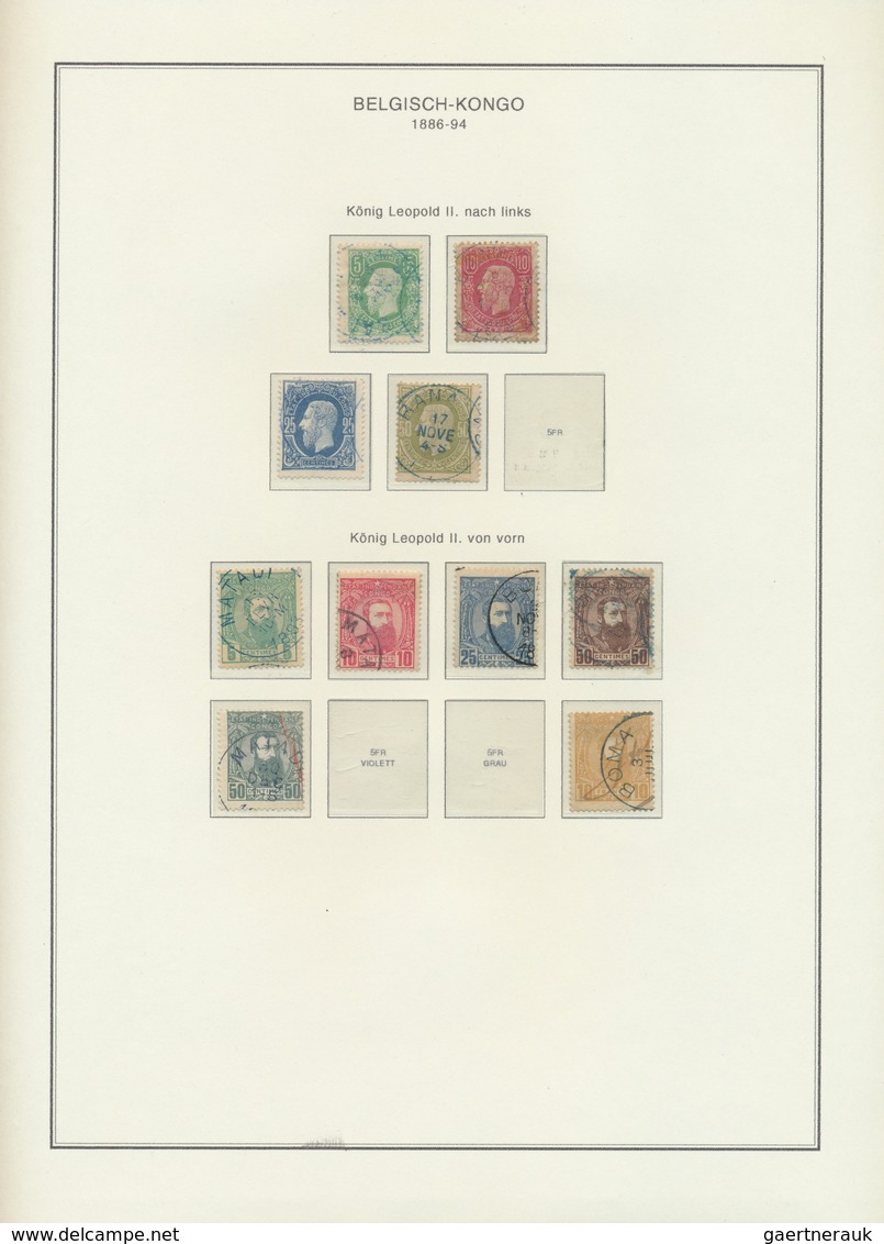 22256 Belgisch-Kongo: 1886/1960, Mainly Used Collection On Lighthouse Album Pages, From Early Issues, 10fr - Autres & Non Classés