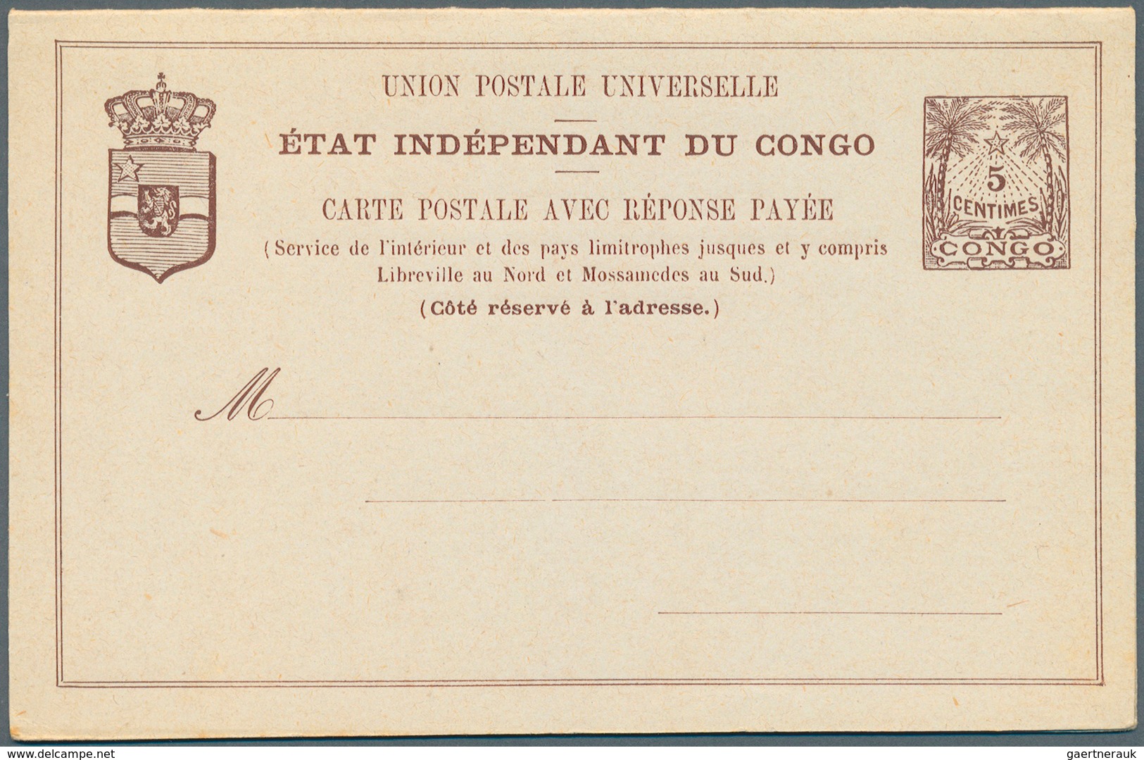 22257 Belgisch-Kongo: 1886/1915 (ca.), Stock Of The Stat. Postcards And Reply Cards Sorted By Issues In Gl - Autres & Non Classés