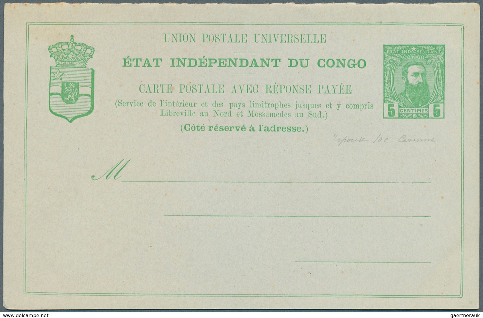 22257 Belgisch-Kongo: 1886/1915 (ca.), Stock Of The Stat. Postcards And Reply Cards Sorted By Issues In Gl - Autres & Non Classés