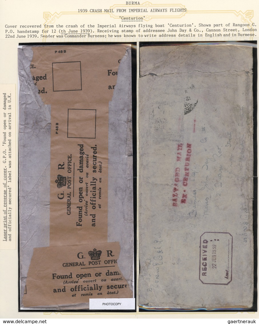 22270 Birma / Burma / Myanmar: 1936/1939 + 1954: Seven Covers (including Two Postal Stationaries) Originat - Myanmar (Birmanie 1948-...)