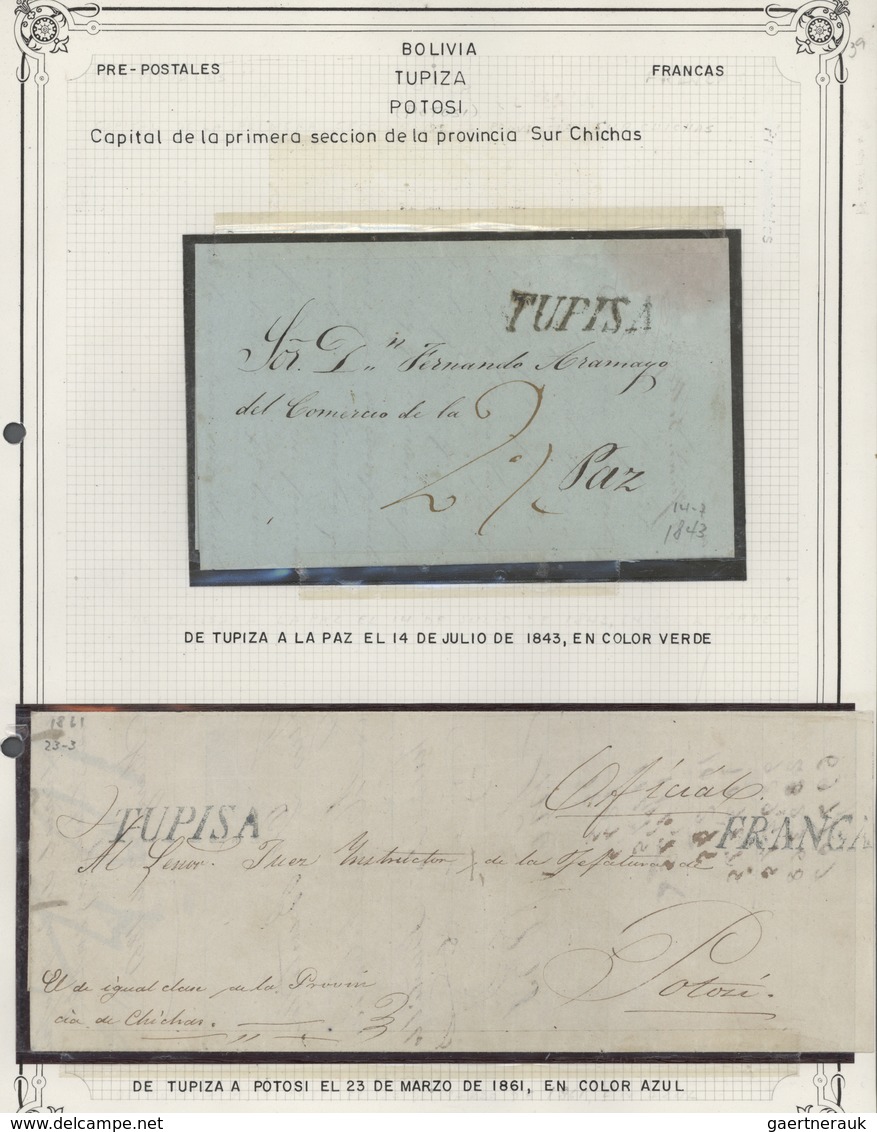 22272 Bolivien: 1792/1955 (ca.), collection of apprx. 250 stampless entires from pre-philatelic period, sh