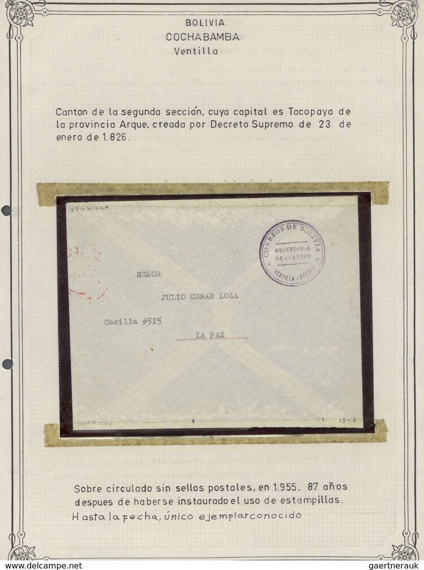 22272 Bolivien: 1792/1955 (ca.), collection of apprx. 250 stampless entires from pre-philatelic period, sh