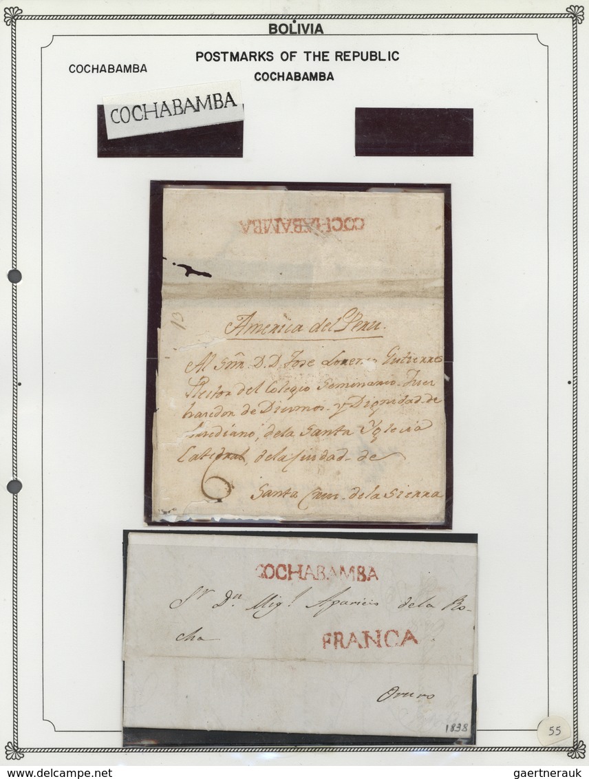 22272 Bolivien: 1792/1955 (ca.), collection of apprx. 250 stampless entires from pre-philatelic period, sh