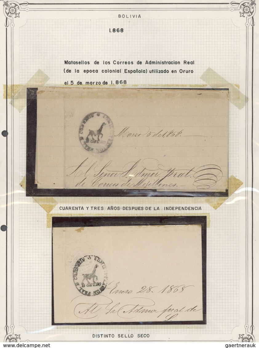 22272 Bolivien: 1792/1955 (ca.), collection of apprx. 250 stampless entires from pre-philatelic period, sh