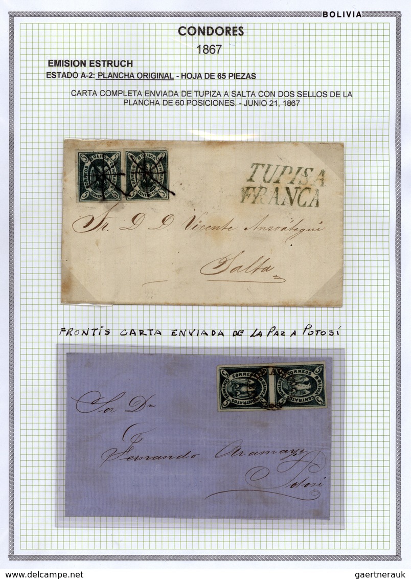 22274 Bolivien: 1867: THE CONDOR ISSUE: A Scarce And Unique Special Collection Of A Most Exciting Classica - Bolivie
