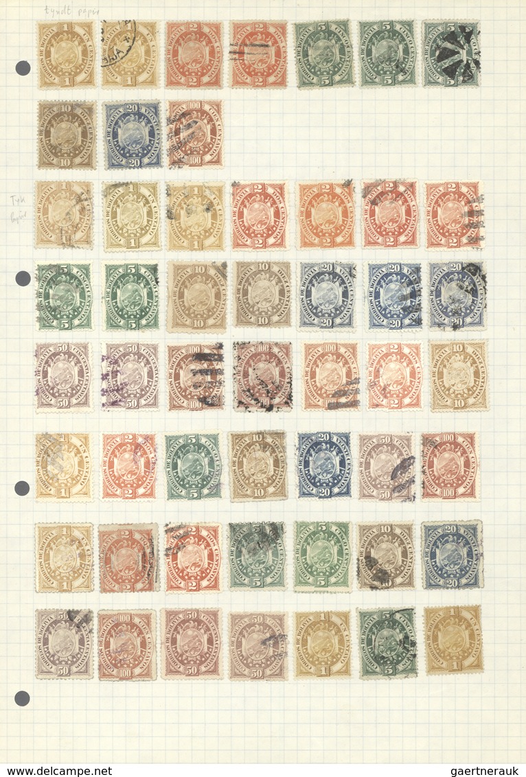 22277 Bolivien: 1870/1990 (ca.), Used And Mint Collection/accumulation On Leaves/stockpages, Main Value In - Bolivie