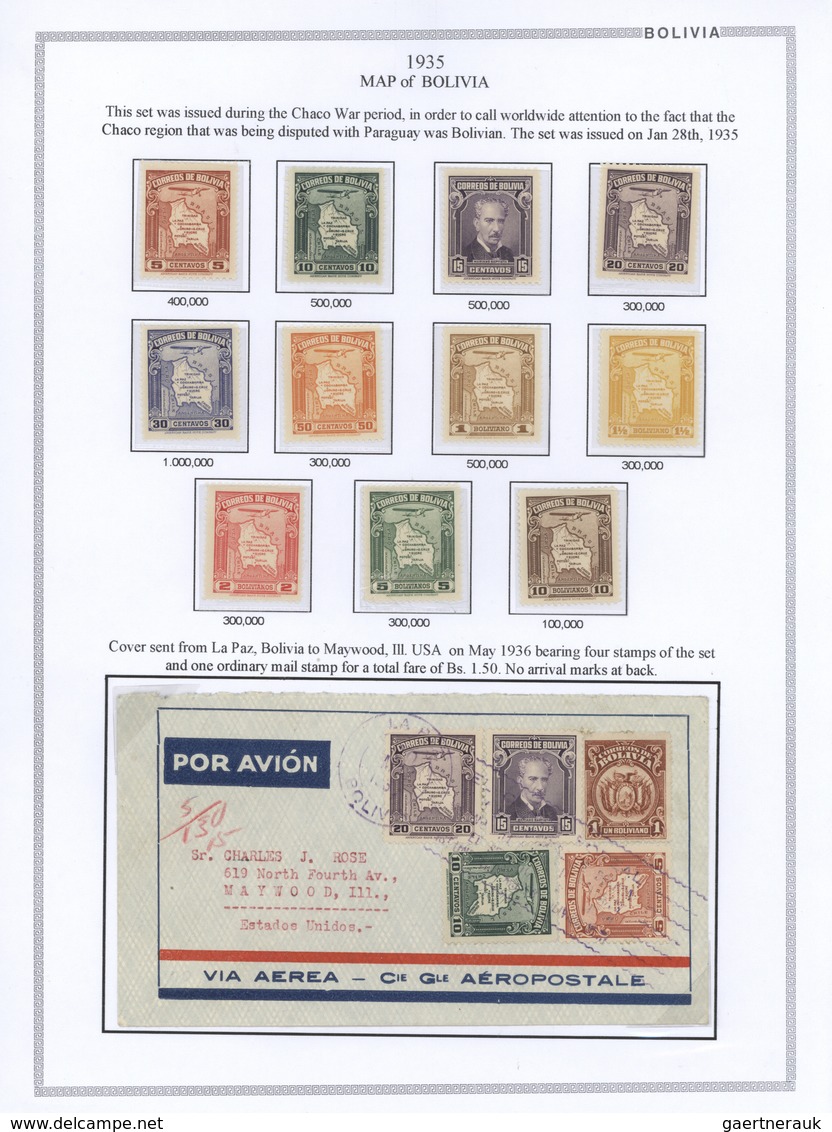 22279 Bolivien: 1923/37 - BOLIVIA AIR MAIL: A magnificent study of the evolution of air mail in Bolivia, o