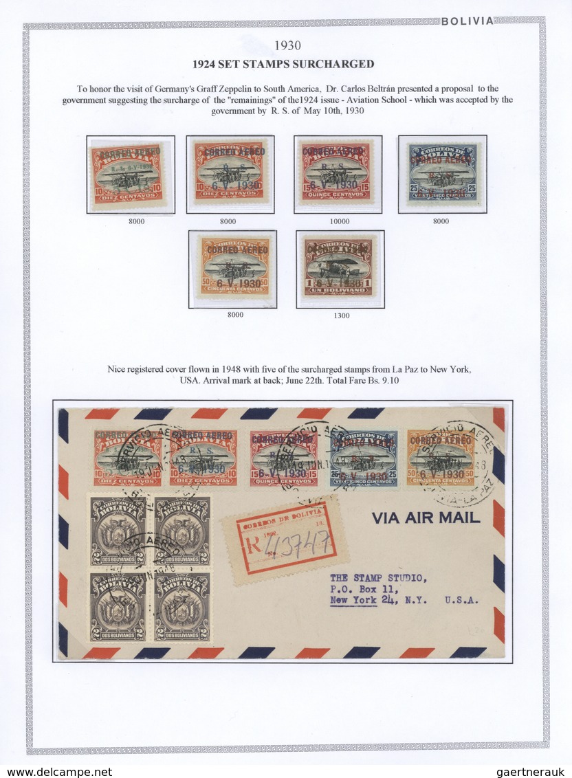 22279 Bolivien: 1923/37 - BOLIVIA AIR MAIL: A magnificent study of the evolution of air mail in Bolivia, o