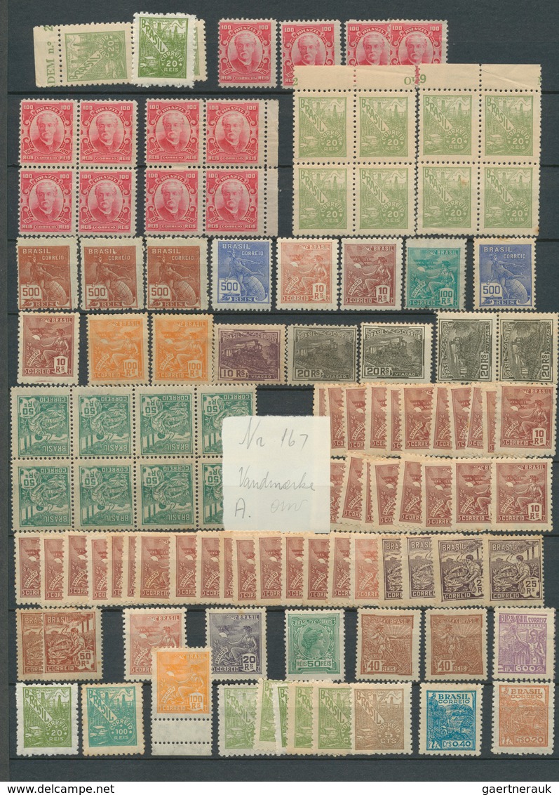 22285 Brasilien: 1844/1990 (ca.), used and mint collection/accumulation on leaves/stockpages, main value i