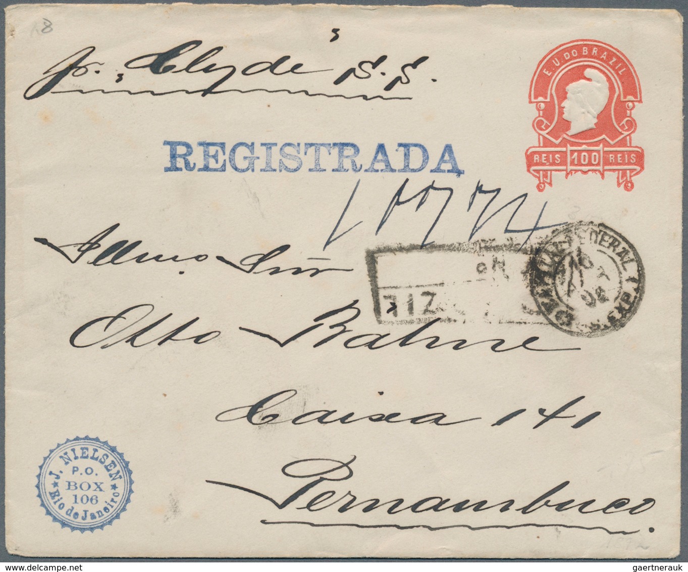 22291 Brasilien: 1880/1995 (ca.), 65 Belege Mit Besseren, Alte GA, Mehrere Belege 20er Jahre Nach Costa Ri - Other & Unclassified