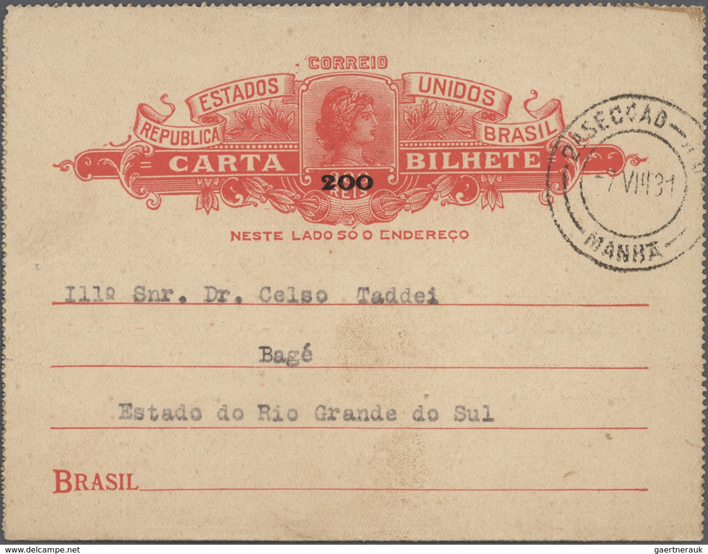 22292 Brasilien: 1892/1943, Assortment Of Apprx. 35 Covers/cards With Plenty Of Interesting And Better Mat - Autres & Non Classés