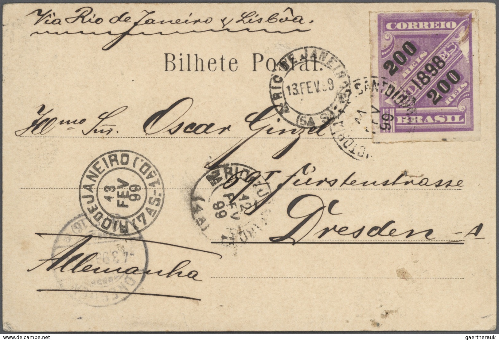 22292 Brasilien: 1892/1943, Assortment Of Apprx. 35 Covers/cards With Plenty Of Interesting And Better Mat - Autres & Non Classés