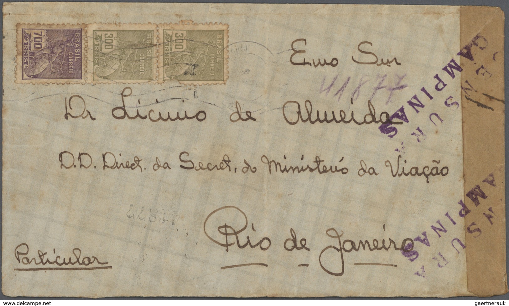 22292 Brasilien: 1892/1943, assortment of apprx. 35 covers/cards with plenty of interesting and better mat