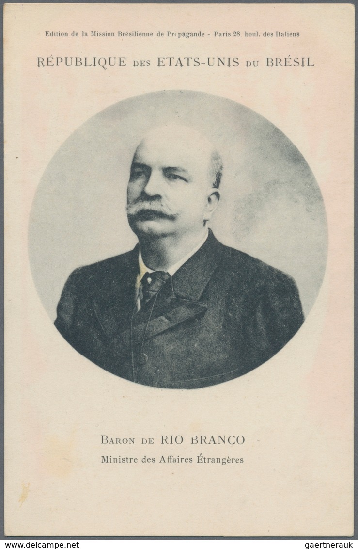 22294 Brasilien: 1903/1906 (ca.), Top Politicians Of Brazil, Group Of Seven (mainly Unused) Ppc, E.g. Dr. - Autres & Non Classés