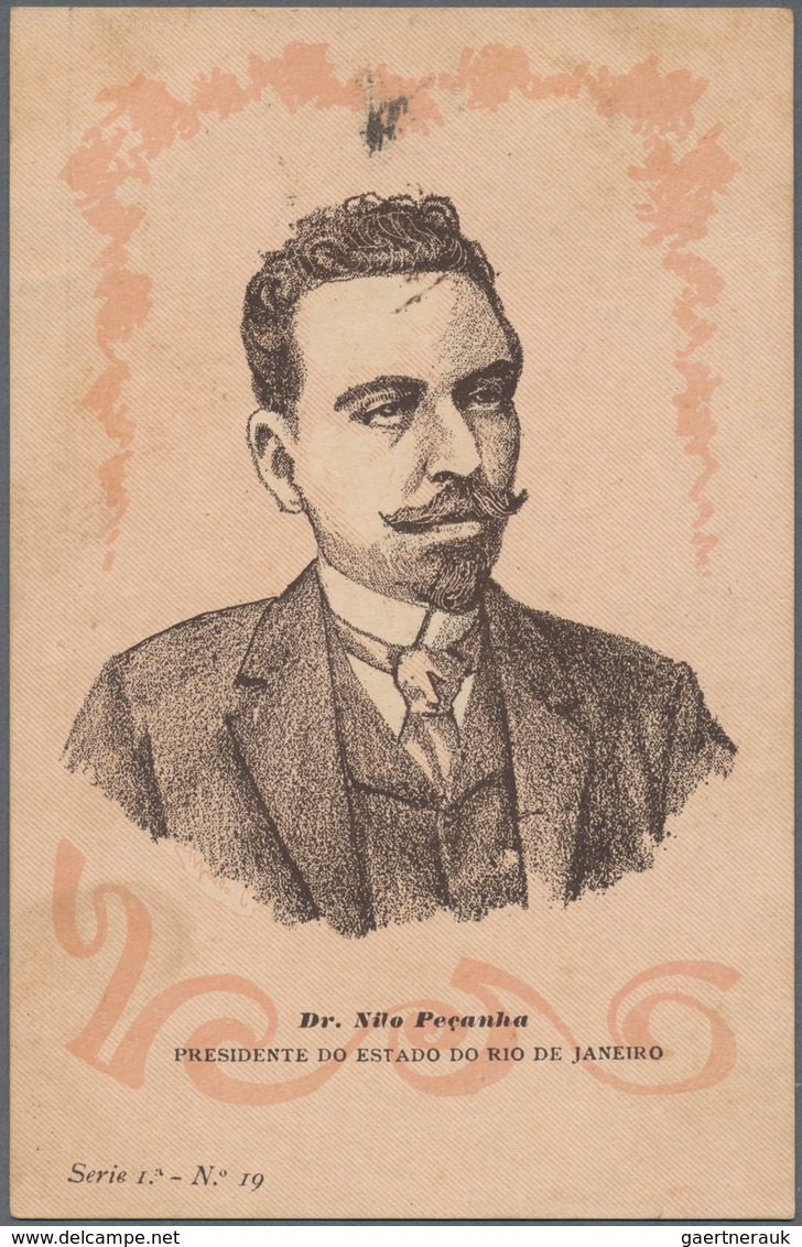 22295 Brasilien: 1905 (ca.), Brazilian Top Politicians, Group Of 20 Different Unused Ppc "Serie 1" (ex Nos - Autres & Non Classés