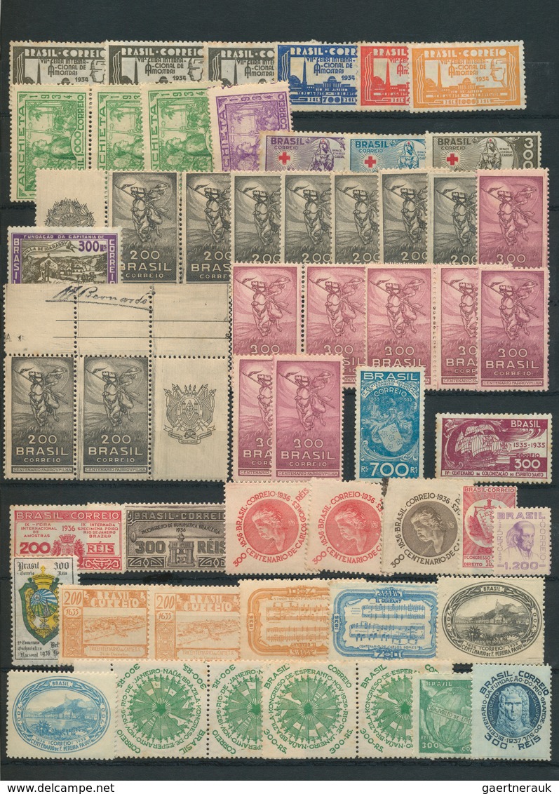 22298 Brasilien: 1930/1960, Comprehensive Mint Accumulation In Two Stockbooks, Comprising Definitves, Comm - Sonstige & Ohne Zuordnung