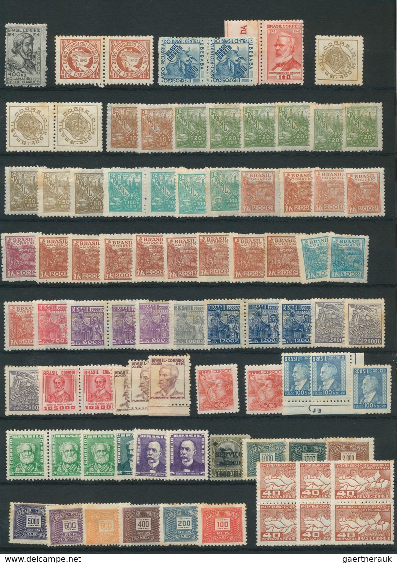 22298 Brasilien: 1930/1960, Comprehensive Mint Accumulation In Two Stockbooks, Comprising Definitves, Comm - Autres & Non Classés