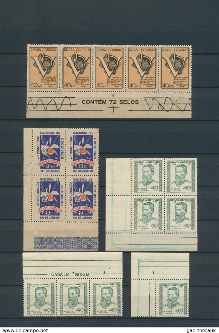 22300 Brasilien: 1940/1953, Mint Accumulation Of Apprx. 600 Commemoratives In (large) Units, Showing Many - Autres & Non Classés