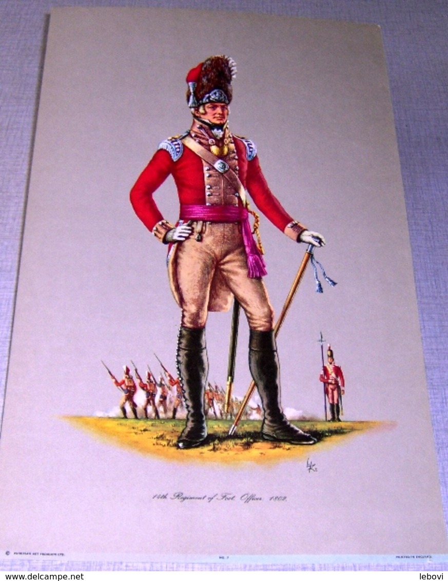 Illustration « 14th Regiment Of Foot.  Officer.  1802 – Patrician Art Products Ltd - Lithographies