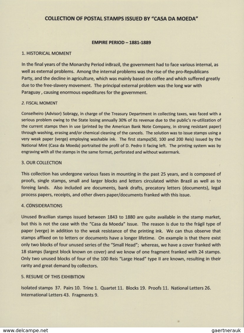22308 Brasilien: "Imperio Padrão Casa Da Moeda": This Exceptional Collection Begins With Reinaldo Bruno Pr - Autres & Non Classés