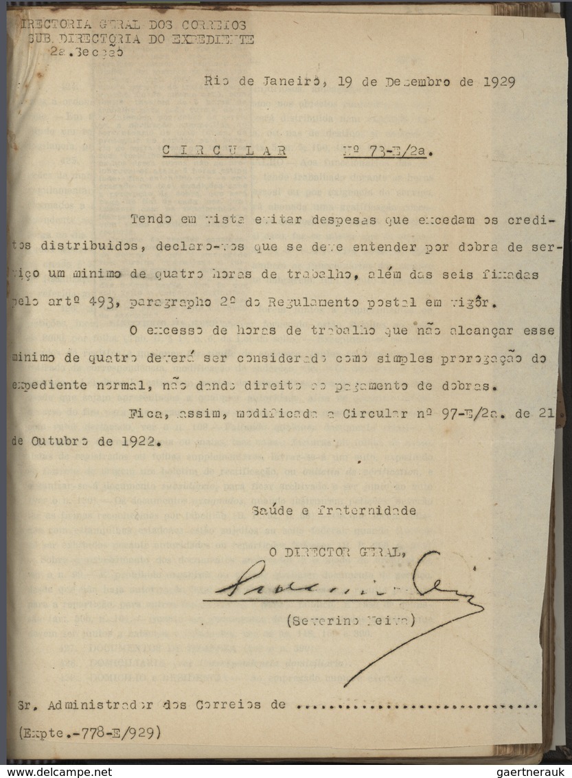 22315 Brasilien - Besonderheiten: 1922/1932, Alfredo De Souza Barros: "Legislacao Postal 1922", Complete B - Autres & Non Classés