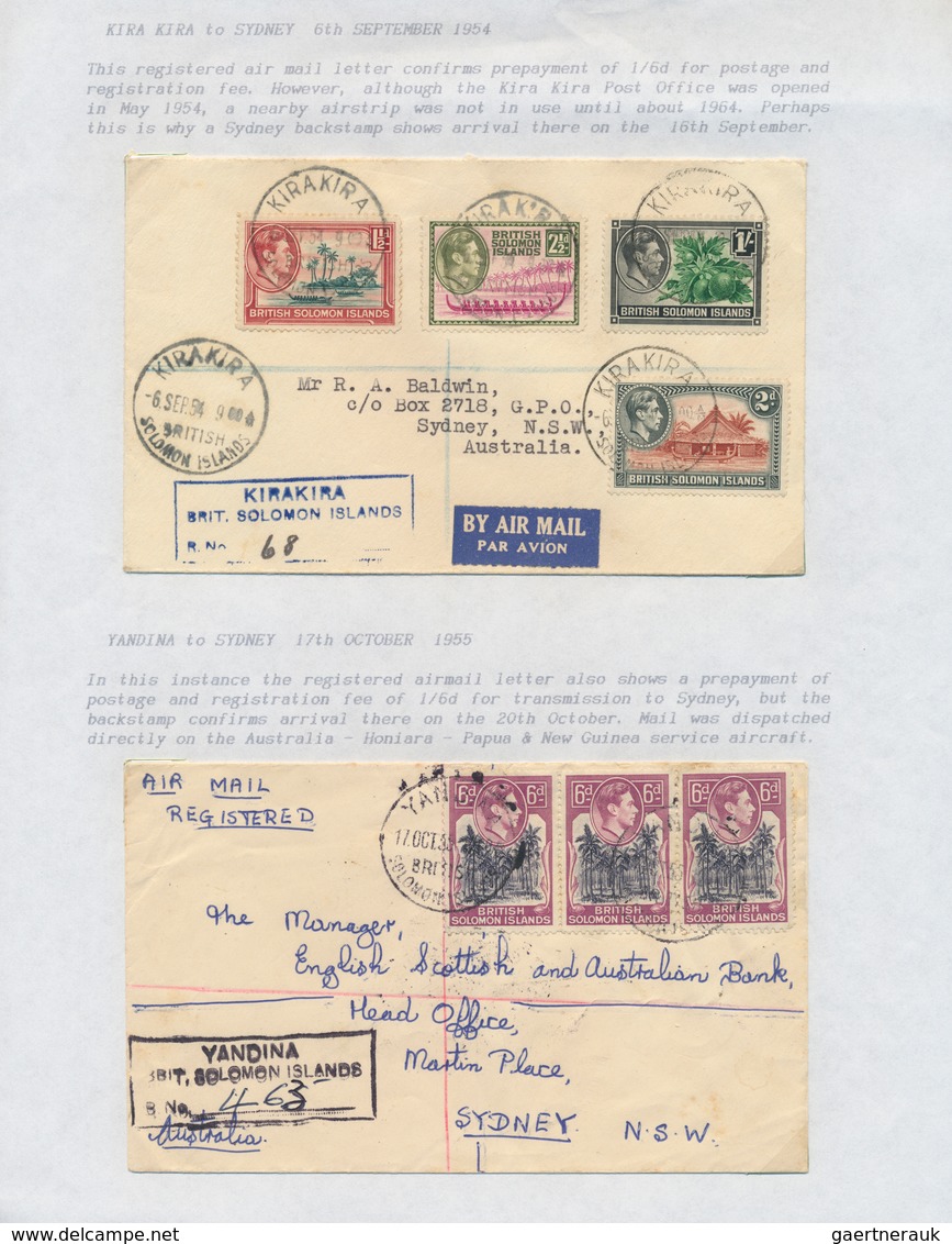 22323 Britische Salomoninseln: 1945/67, Covers KGVI (22) And QEII (15) Inc. Airmail, Registration And A Ve - Iles Salomon (...-1978)