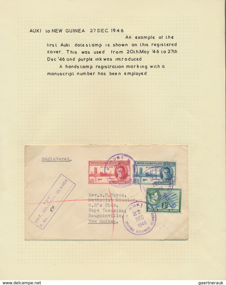 22323 Britische Salomoninseln: 1945/67, covers KGVI (22) and QEII (15) inc. airmail, registration and a ve