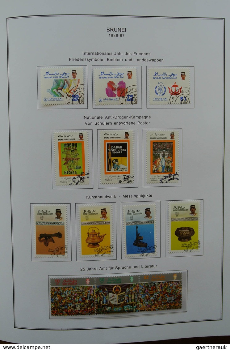 22326 Brunei: 1895-2001. MNH, mint hinged and used collection Brunei 1895-2001 in album. Collection contai