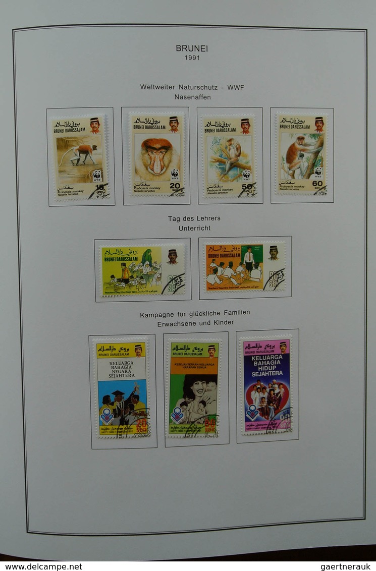 22326 Brunei: 1895-2001. MNH, mint hinged and used collection Brunei 1895-2001 in album. Collection contai