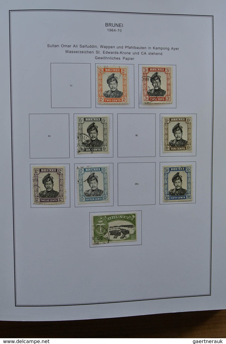 22326 Brunei: 1895-2001. MNH, mint hinged and used collection Brunei 1895-2001 in album. Collection contai