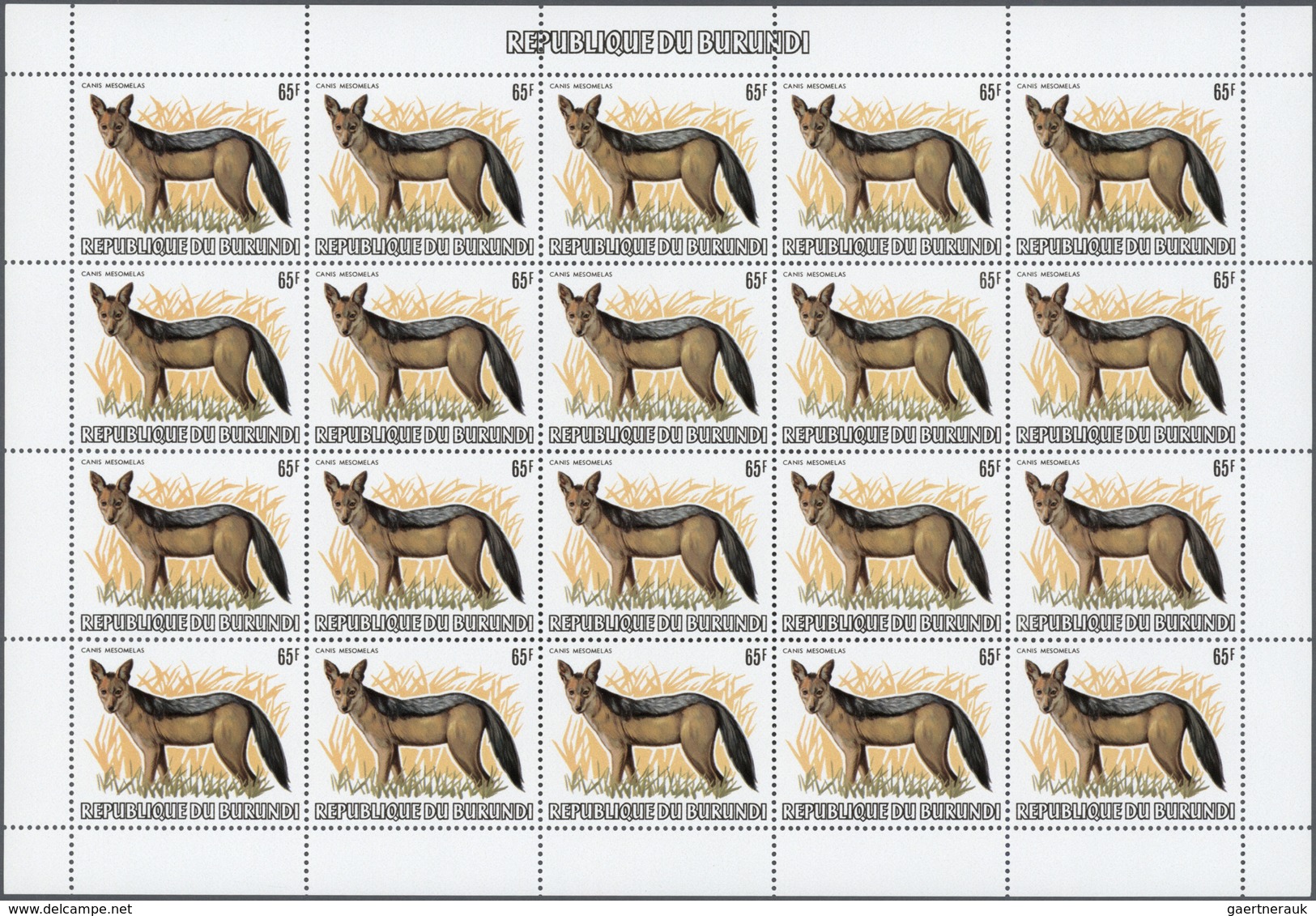 22333 Burundi: 1982, African Wildlife complete set of 13 from 2fr. to 85fr. (Lion, Giraffe, Rhinoceros, El