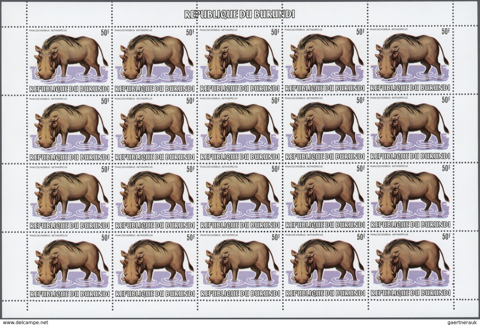 22333 Burundi: 1982, African Wildlife complete set of 13 from 2fr. to 85fr. (Lion, Giraffe, Rhinoceros, El