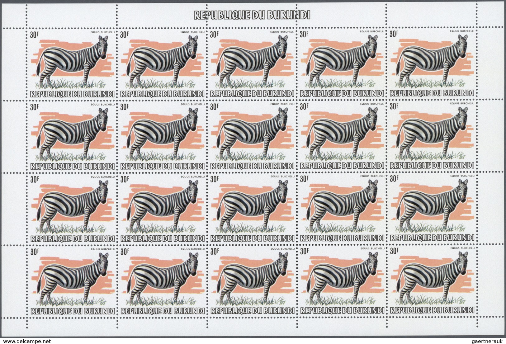 22333 Burundi: 1982, African Wildlife complete set of 13 from 2fr. to 85fr. (Lion, Giraffe, Rhinoceros, El