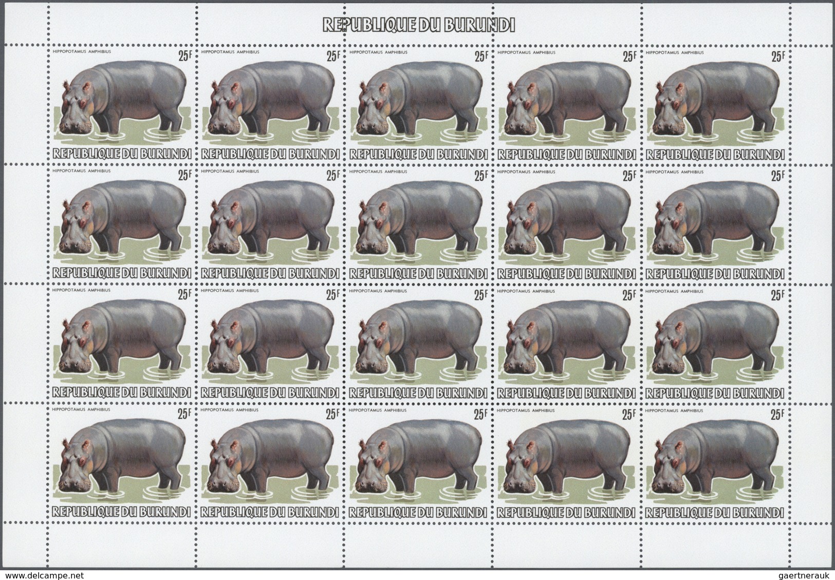 22333 Burundi: 1982, African Wildlife complete set of 13 from 2fr. to 85fr. (Lion, Giraffe, Rhinoceros, El