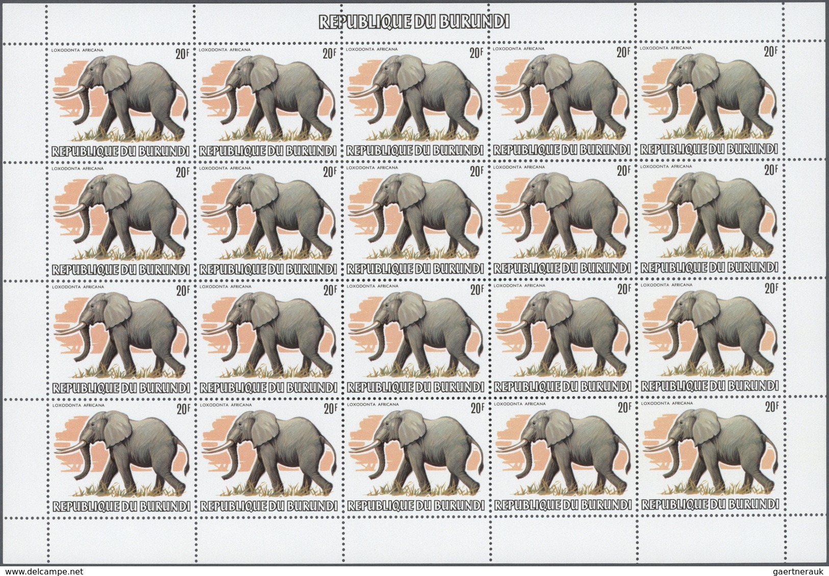 22333 Burundi: 1982, African Wildlife complete set of 13 from 2fr. to 85fr. (Lion, Giraffe, Rhinoceros, El