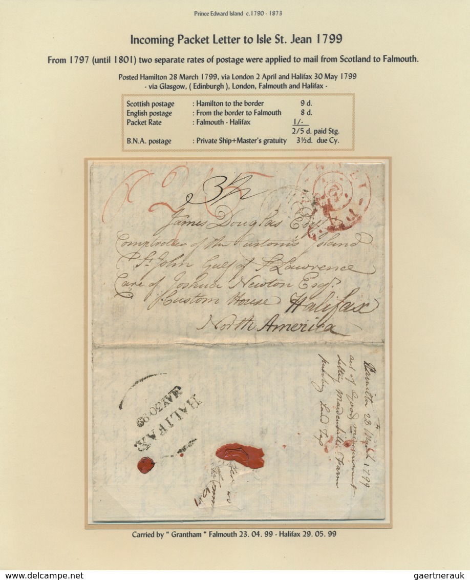 22338 Prinz-Edward-Insel: 1799/1875: Over Two Dozen Items, 1799 Onwards With Rates And Routes Extensively - Lettres & Documents