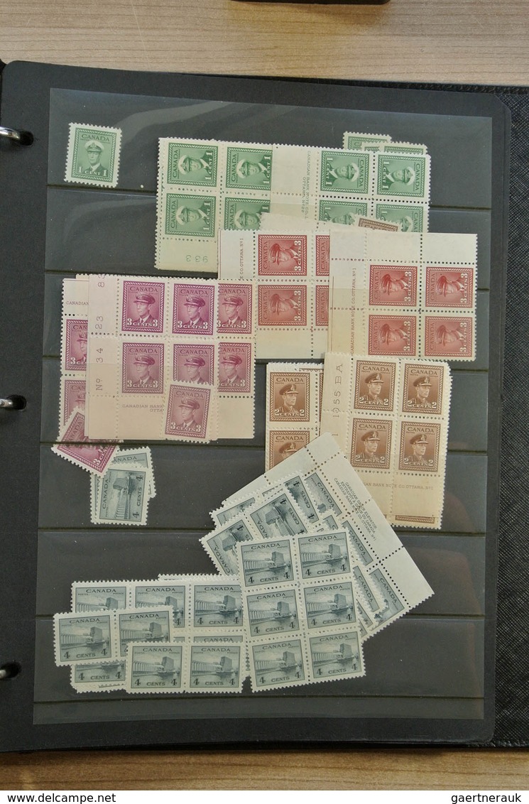 22349 Canada: 1902-1972. Extensive MNH and mint hinged stock Canada 1902-1972 in 4 stockbooks, including m