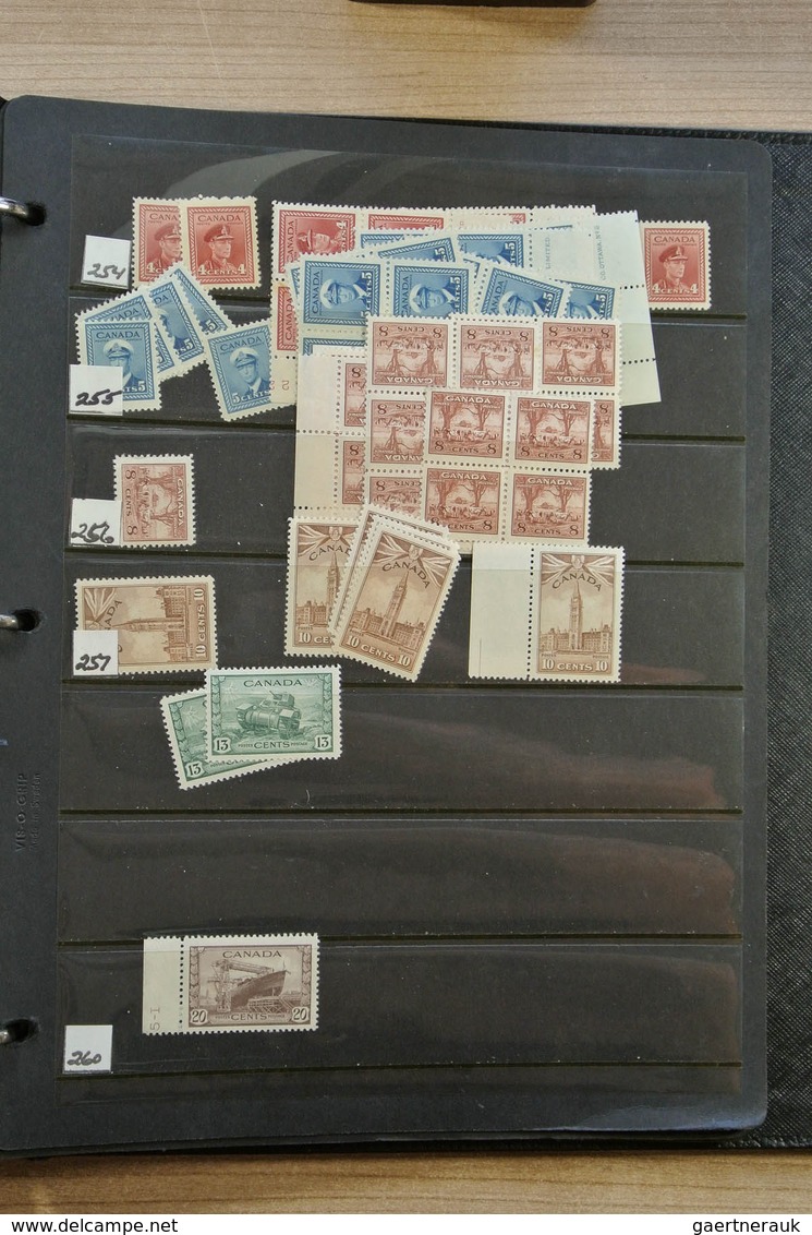 22349 Canada: 1902-1972. Extensive MNH and mint hinged stock Canada 1902-1972 in 4 stockbooks, including m