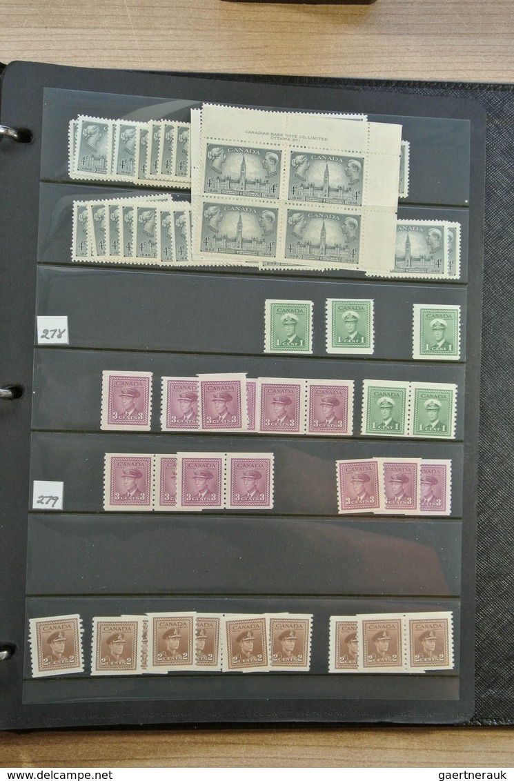 22349 Canada: 1902-1972. Extensive MNH and mint hinged stock Canada 1902-1972 in 4 stockbooks, including m