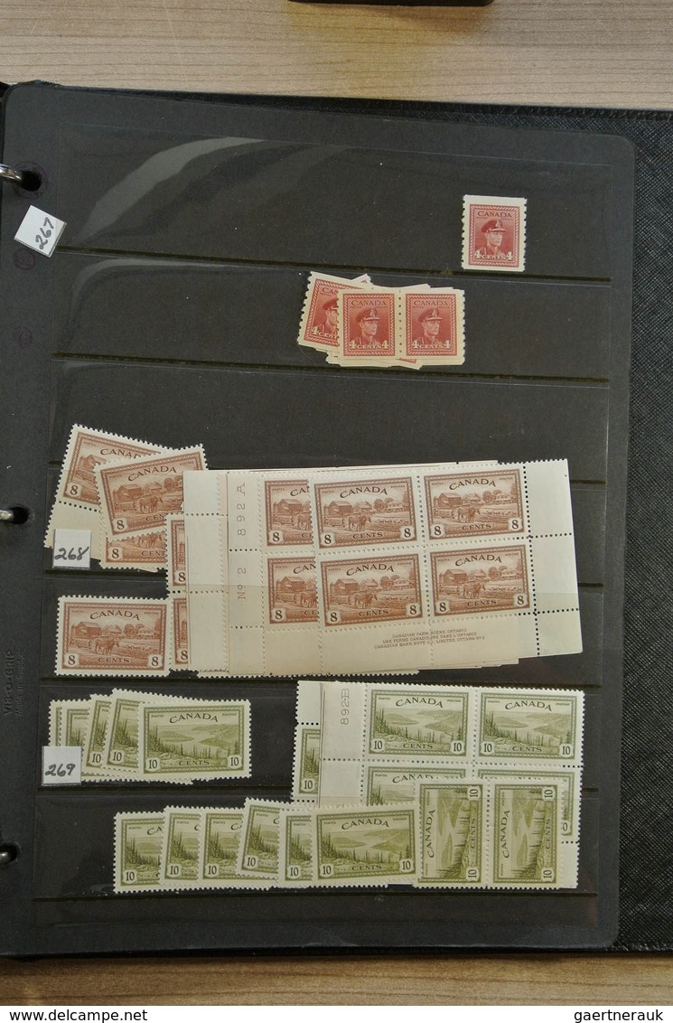 22349 Canada: 1902-1972. Extensive MNH and mint hinged stock Canada 1902-1972 in 4 stockbooks, including m